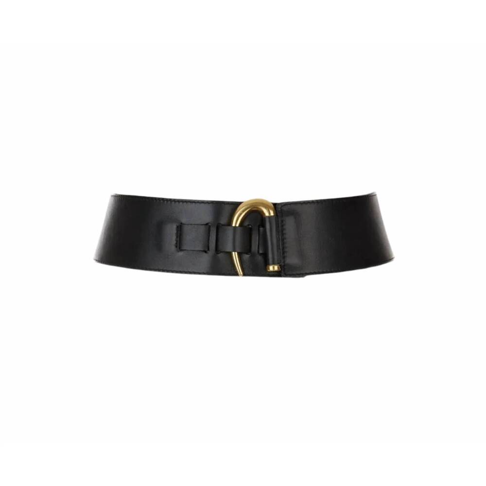 NEW BRAVE stas nappa with metal hook belt in black